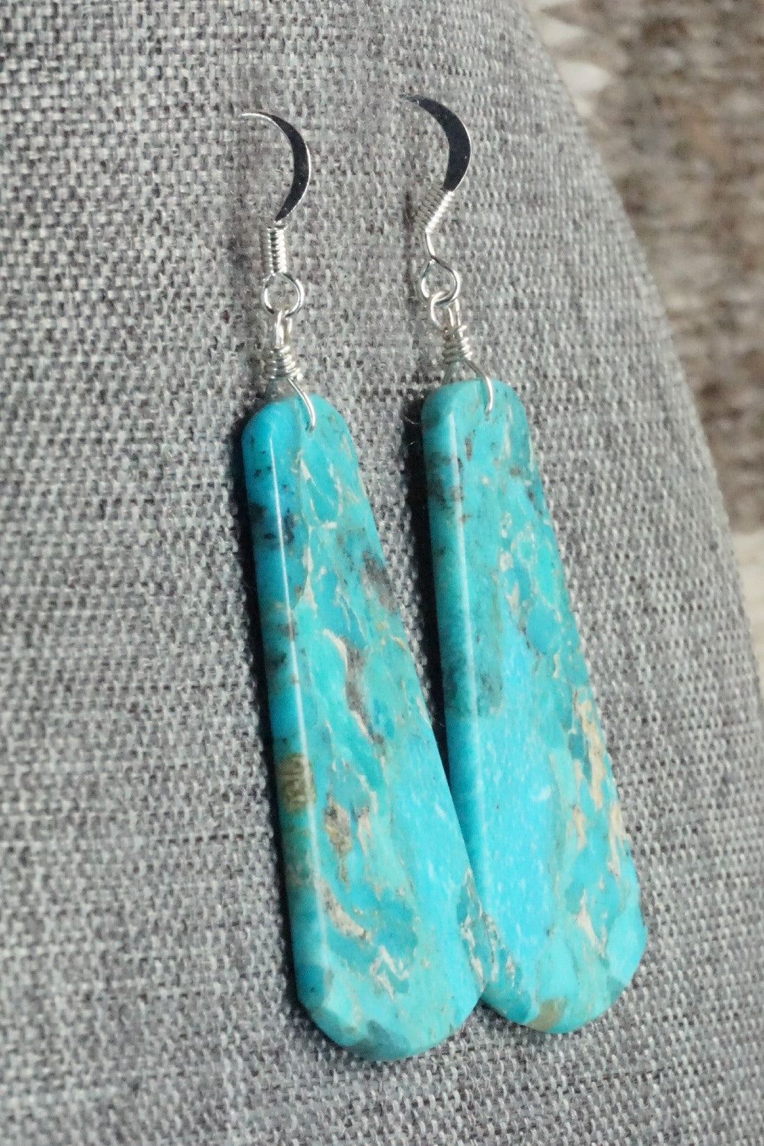 Turquoise & Sterling Silver Earrings - Lupe Lovato