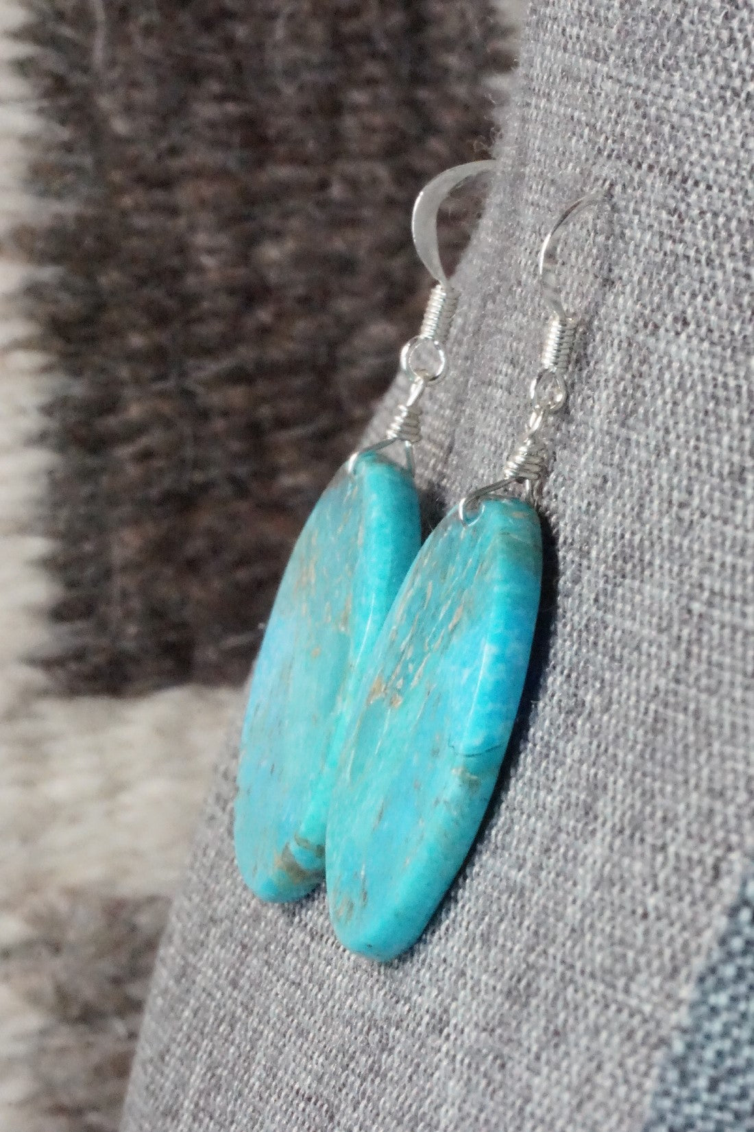 Turquoise & Sterling Silver Earrings - Lupe Lovato
