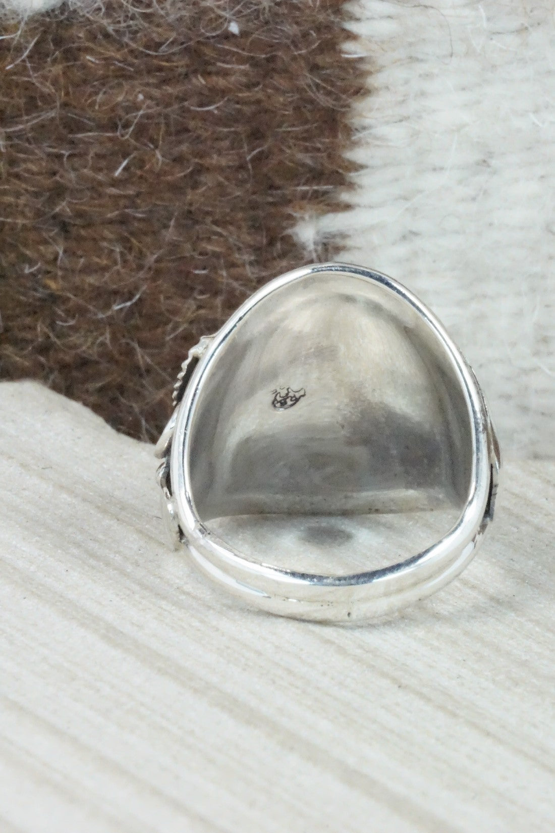Turquoise & Sterling Silver Ring - Jeannette Saunders - Size 13.5