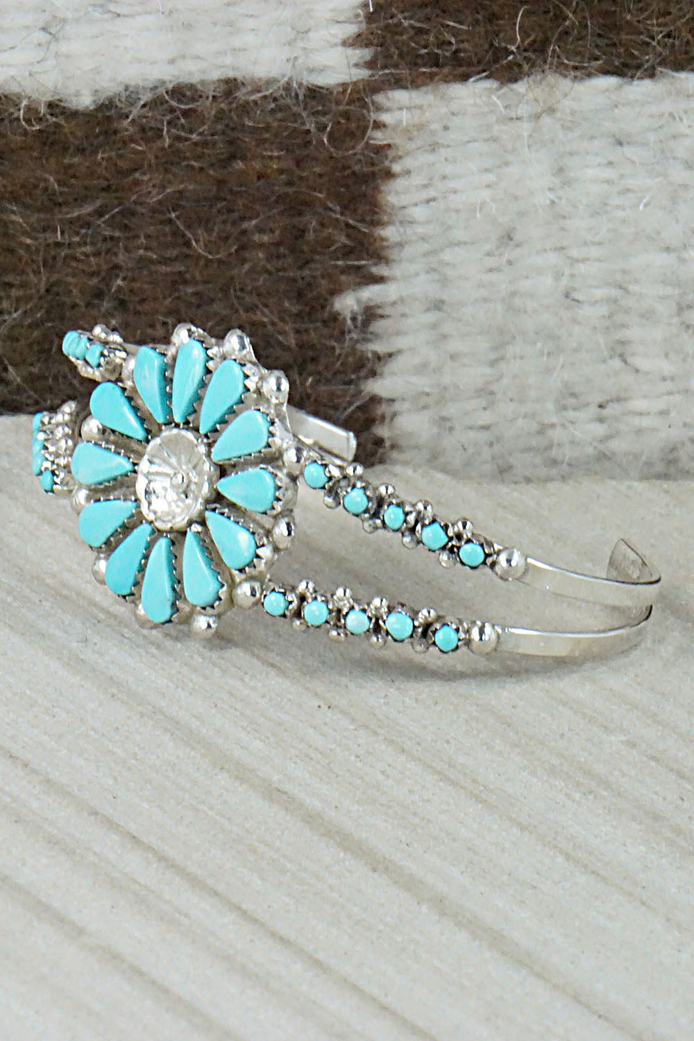 Turquoise & Sterling Silver Bracelet - Jennifer Booqua