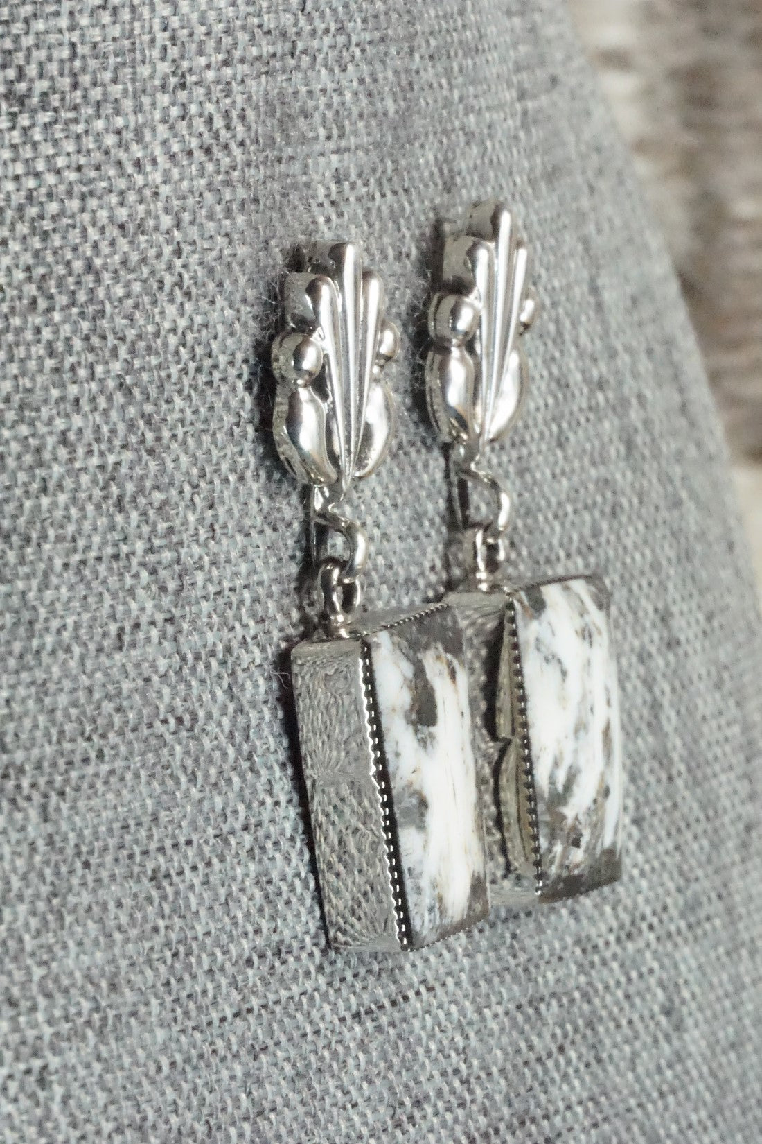 White Buffalo and Sterling Silver Earrings - Sadie Jim