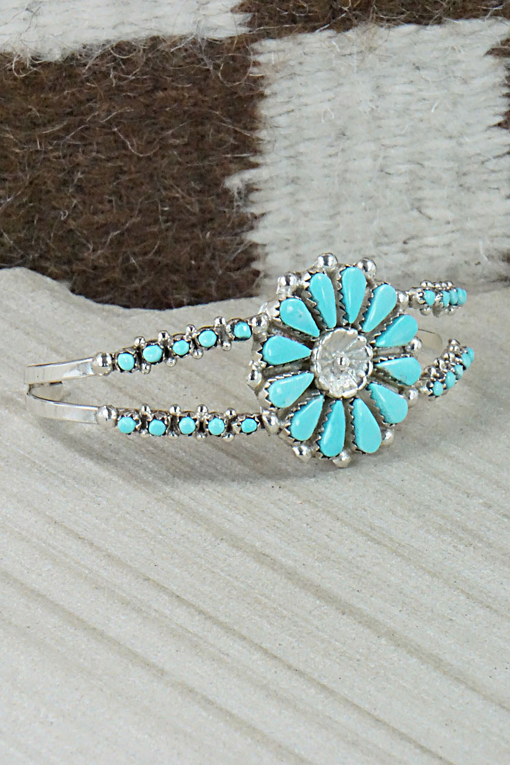 Turquoise & Sterling Silver Bracelet - Jennifer Booqua