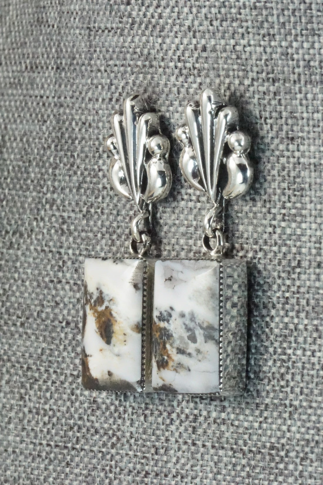 White Buffalo and Sterling Silver Earrings - Sadie Jim
