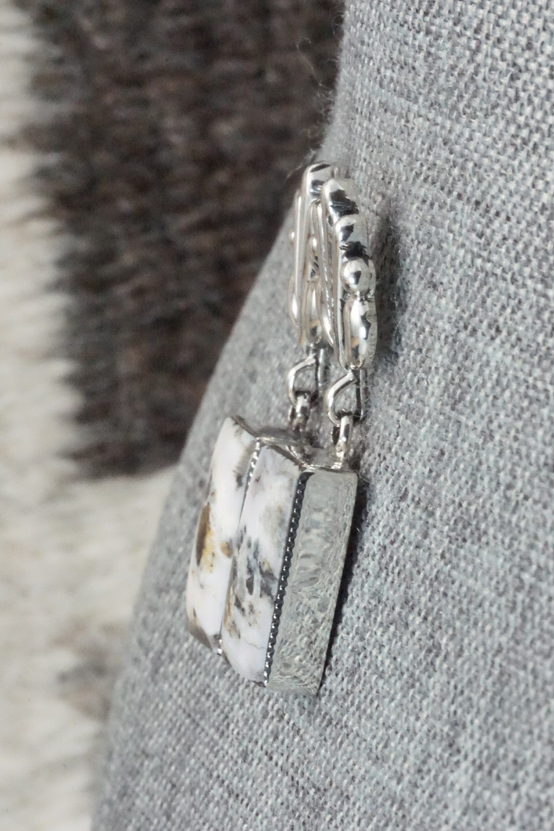 White Buffalo and Sterling Silver Earrings - Sadie Jim