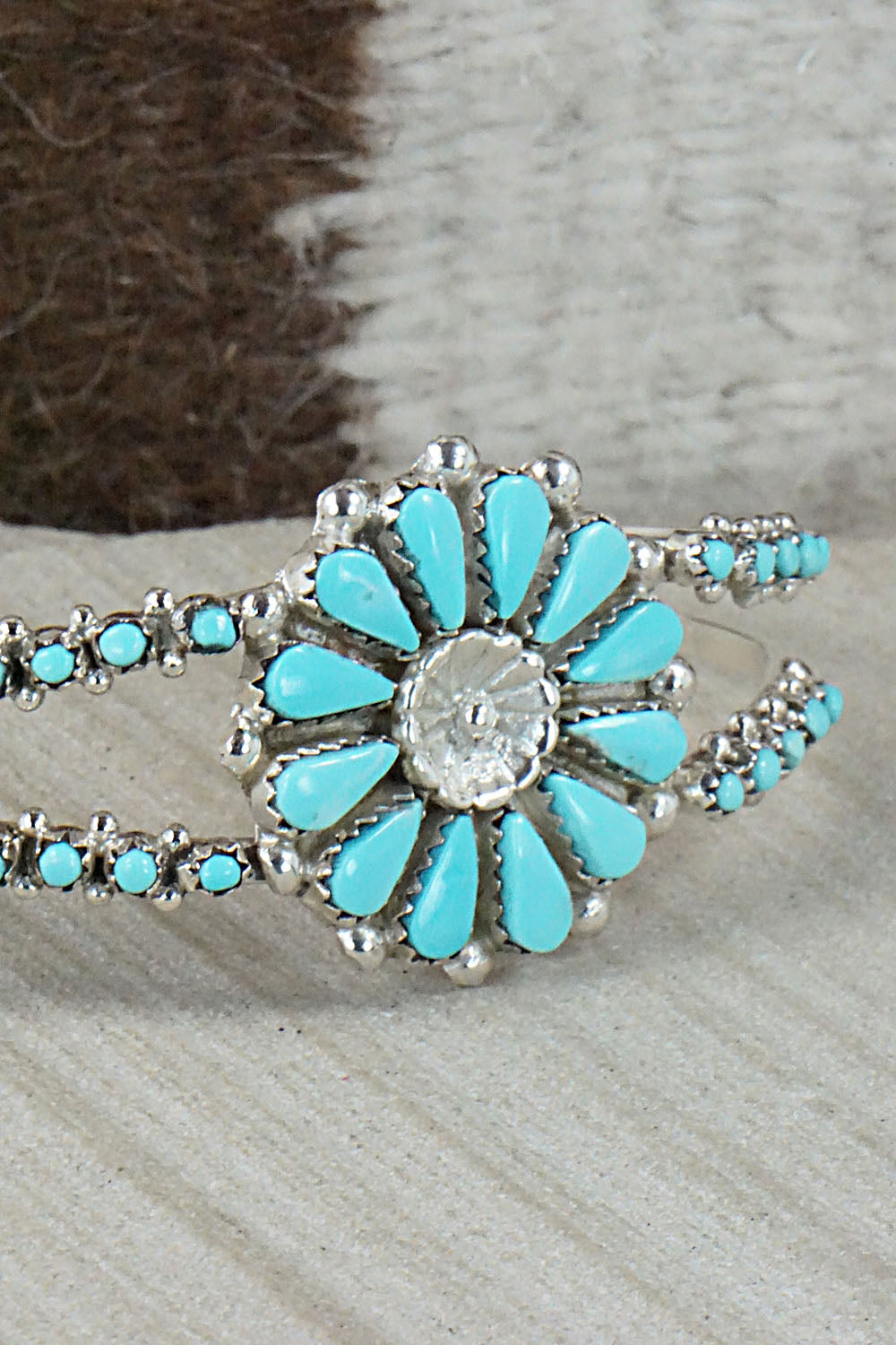 Turquoise & Sterling Silver Bracelet - Jennifer Booqua
