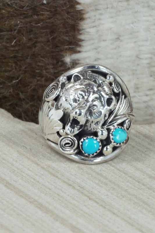 Turquoise & Sterling Silver Ring - Jeannette Saunders - Size 13.75