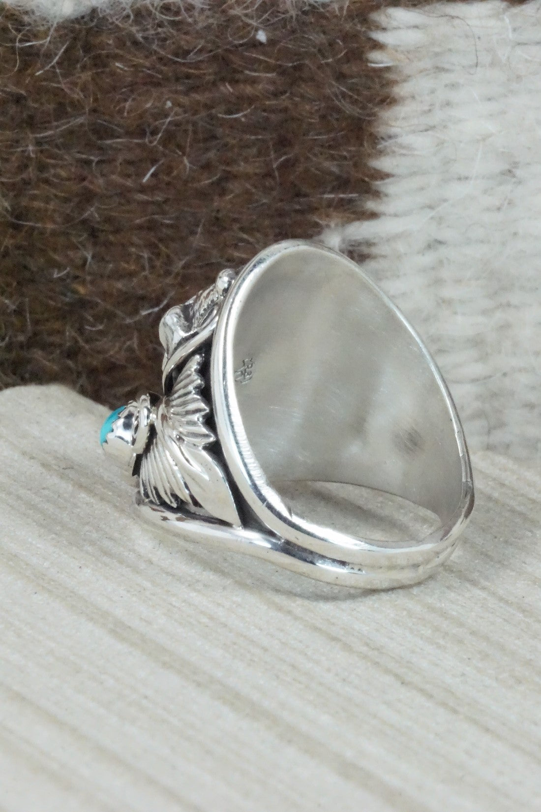 Turquoise & Sterling Silver Ring - Jeannette Saunders - Size 13.75