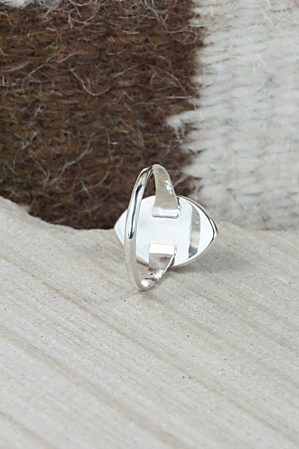Turquoise & Sterling Silver Ring - Vernon Quandelacy - Size 6.5