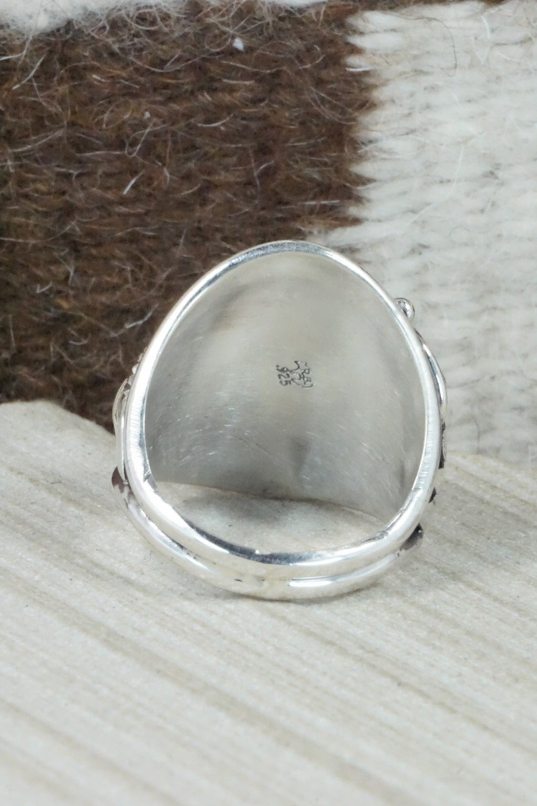 Turquoise & Sterling Silver Ring - Jeannette Saunders - Size 13.75