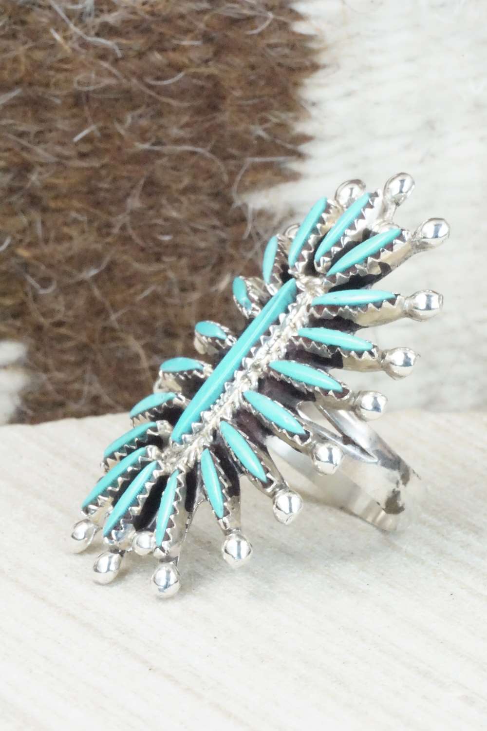 Turquoise & Sterling Silver Bracelet and Ring - Gerald Etsate - Size 9