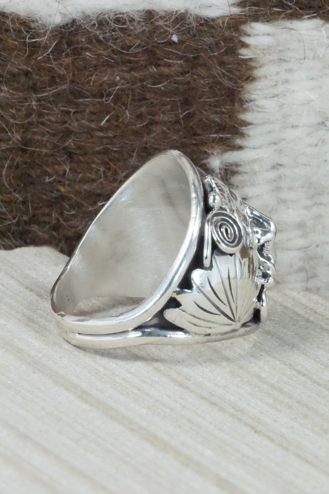 Turquoise & Sterling Silver Ring - Jeannette Saunders - Size 13.75