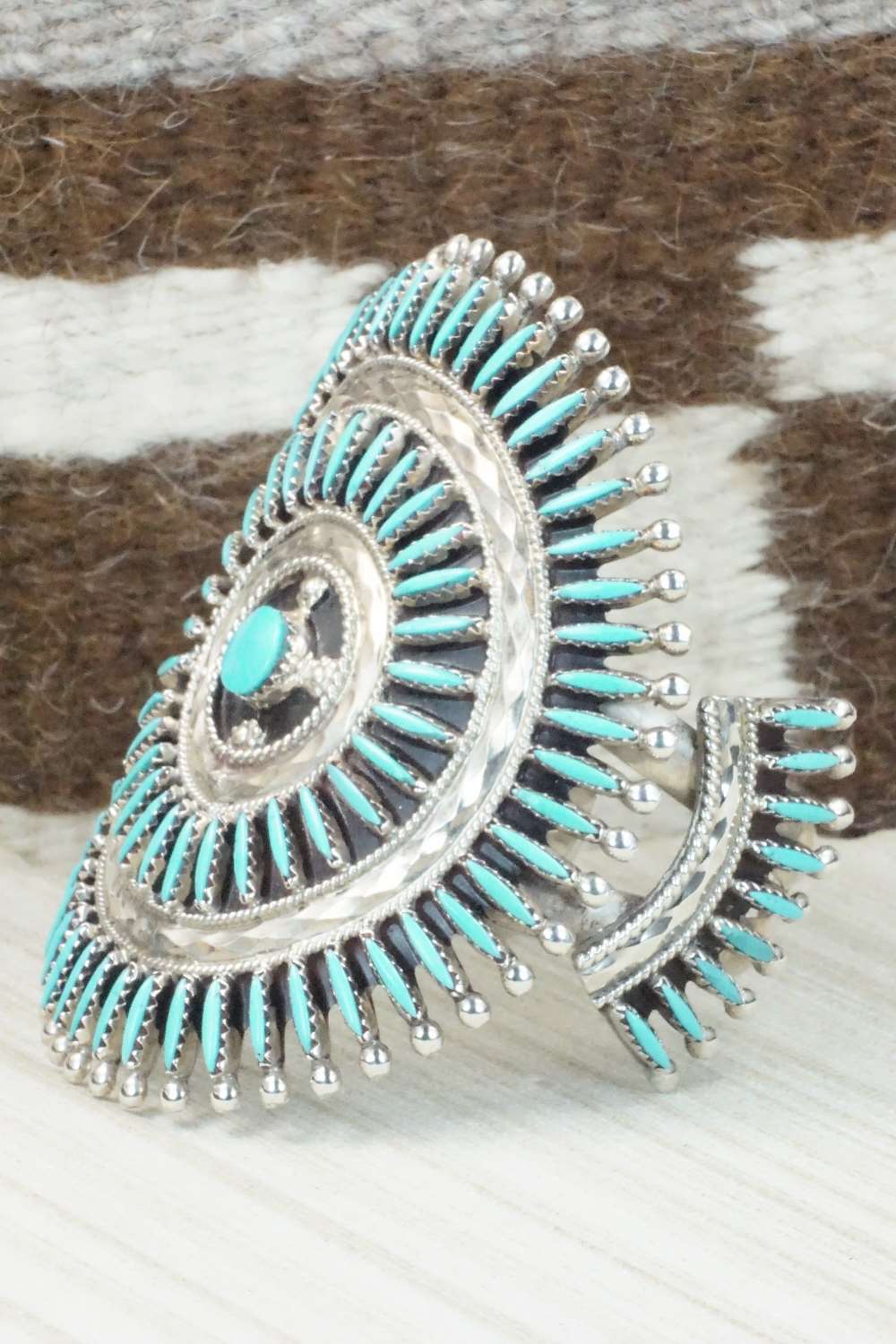 Turquoise & Sterling Silver Bracelet and Ring - Gerald Etsate - Size 9