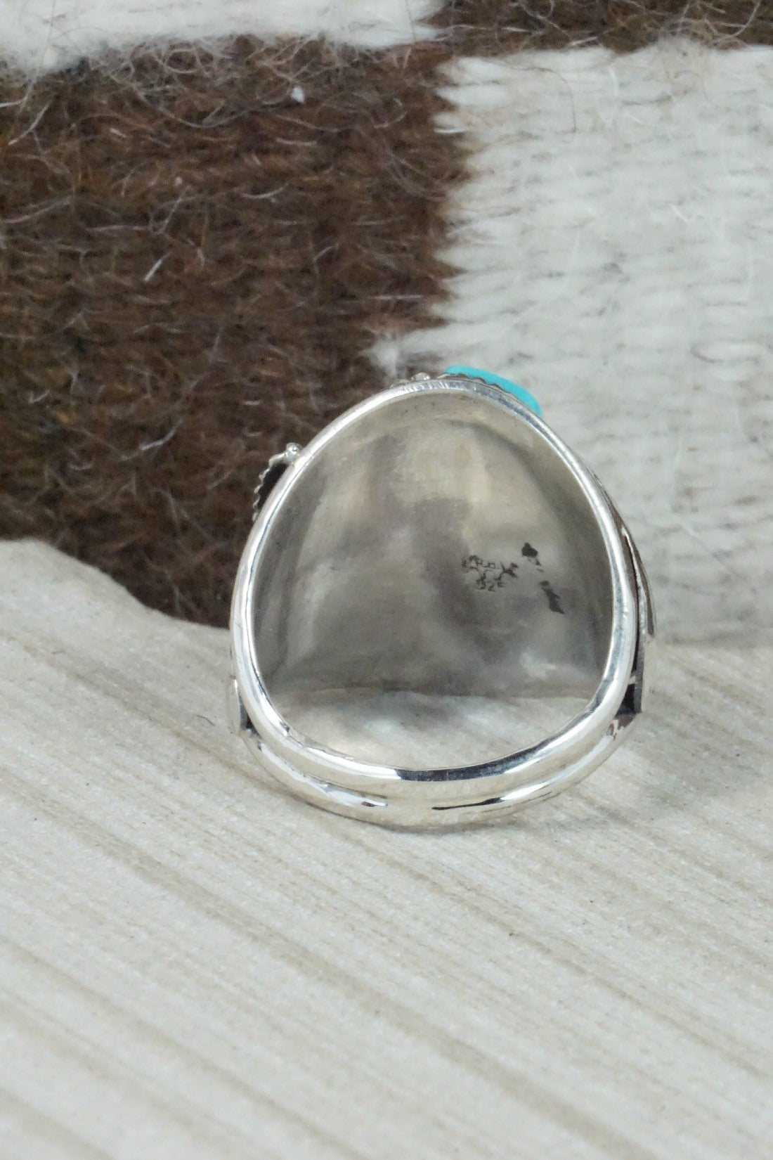 Turquoise & Sterling Silver Ring - Jeannette Saunders - Size 14