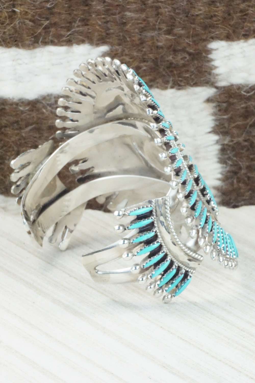 Turquoise & Sterling Silver Bracelet and Ring - Gerald Etsate - Size 9