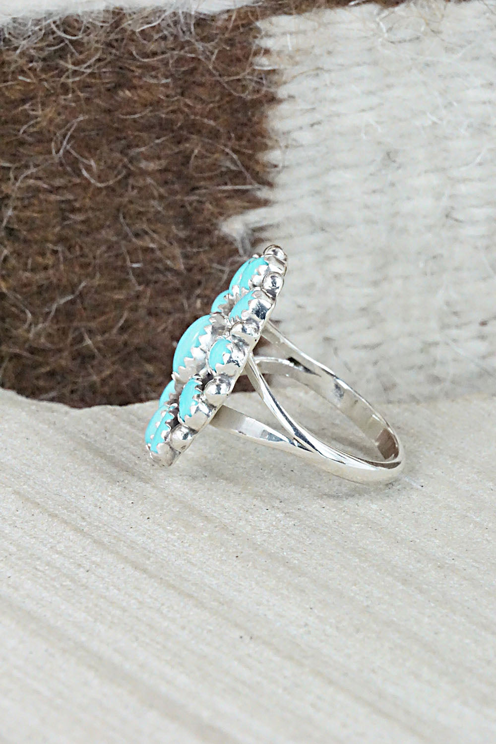 Turquoise & Sterling Silver Ring - Roberta Begay - Size 9