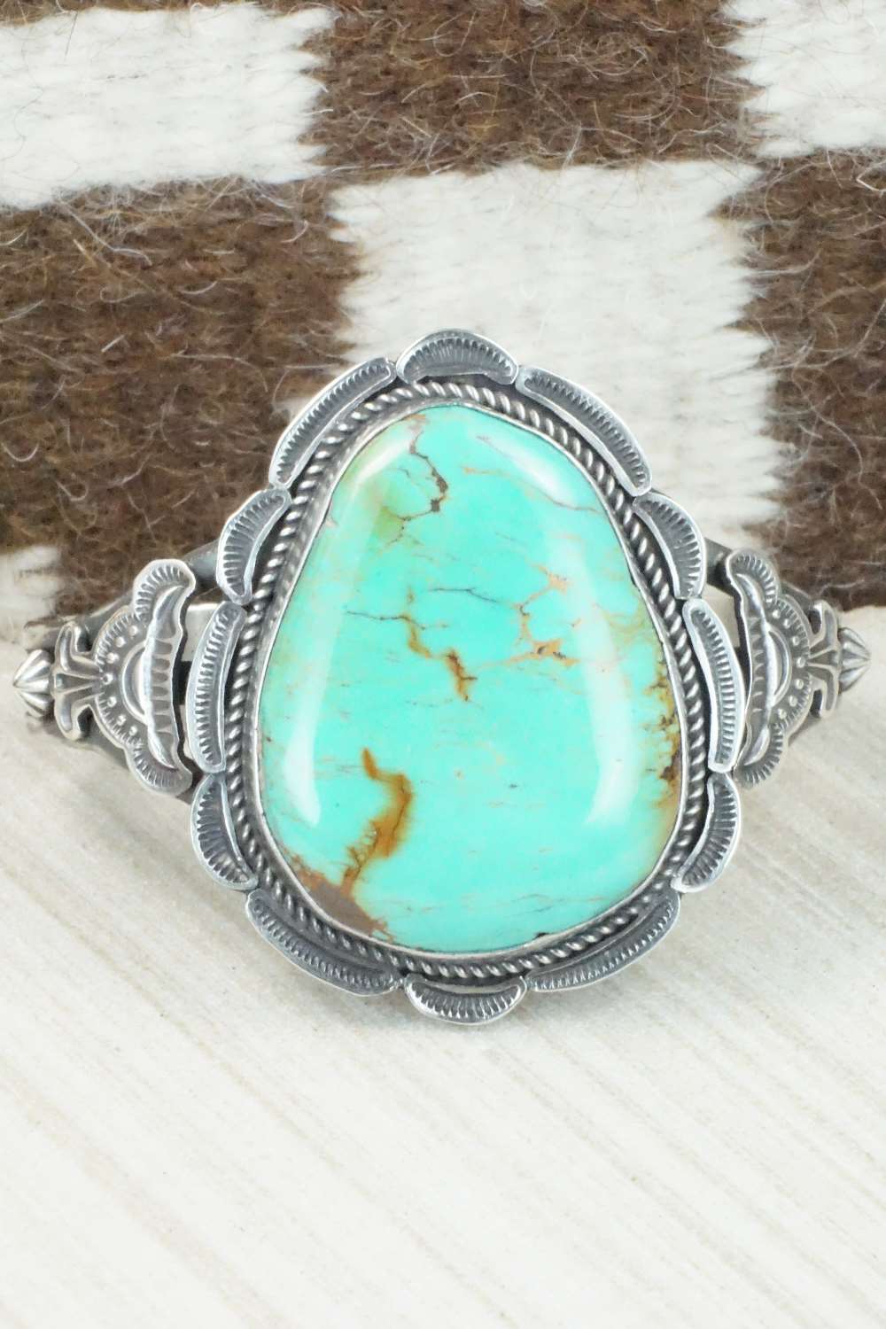 Turquoise & Sterling Silver Bracelet - Joe Tom
