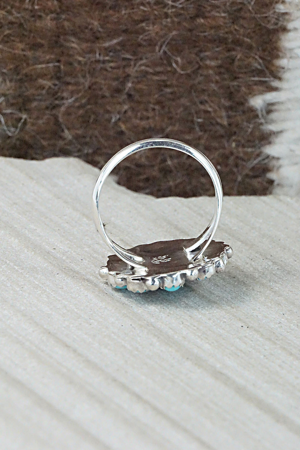 Turquoise & Sterling Silver Ring - Roberta Begay - Size 9.5
