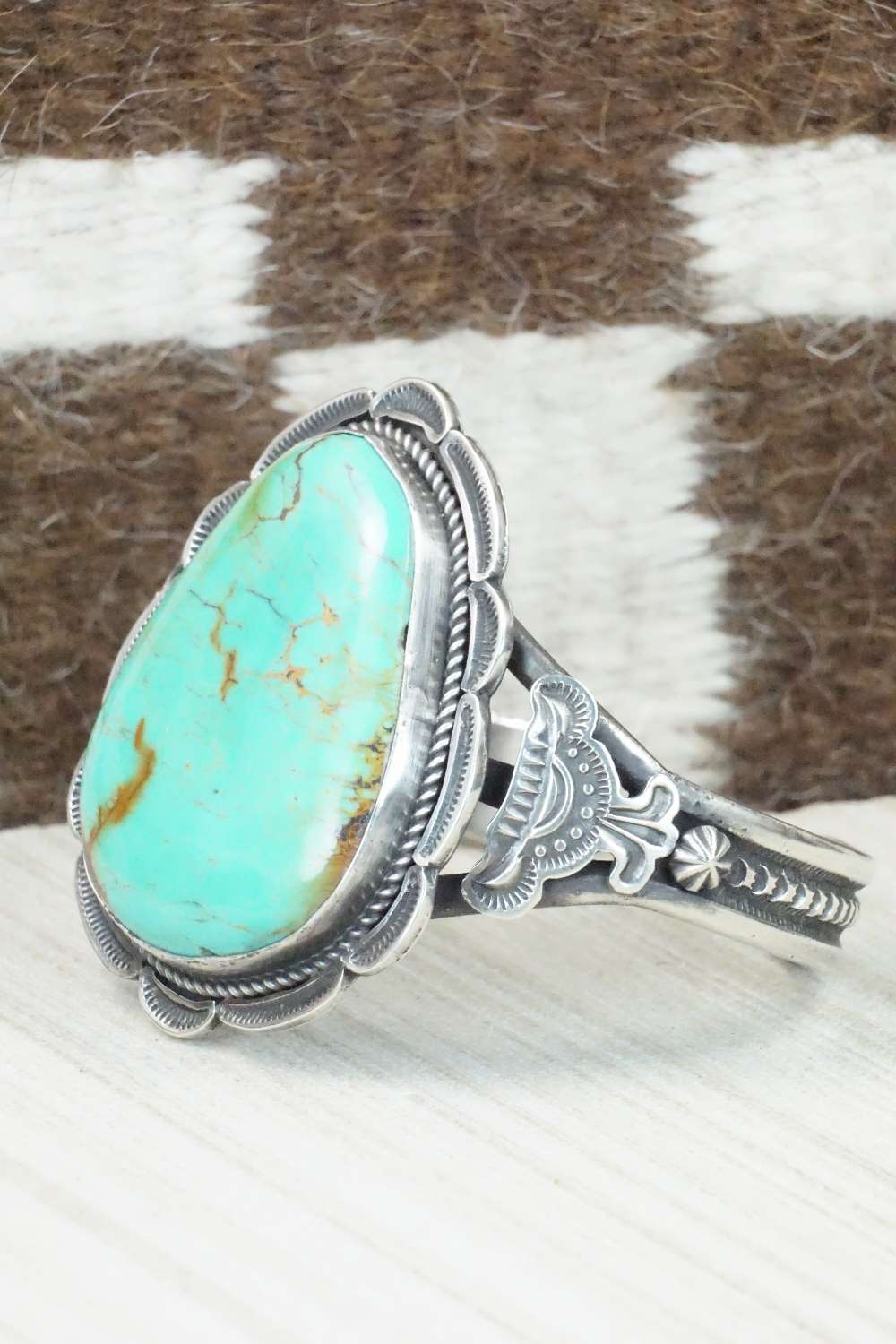 Turquoise & Sterling Silver Bracelet - Joe Tom