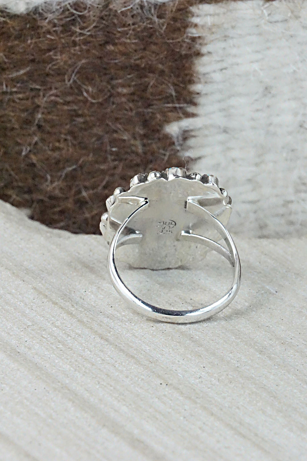 Turquoise Sterling Silver Ring - Roberta Begay - Size 8