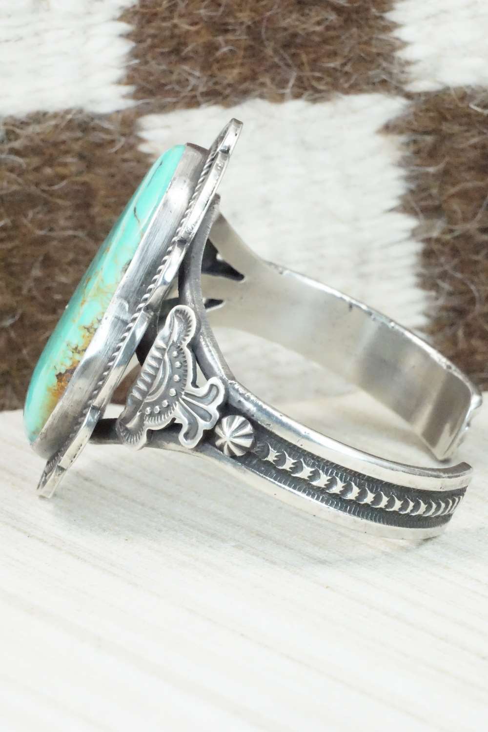 Turquoise & Sterling Silver Bracelet - Joe Tom