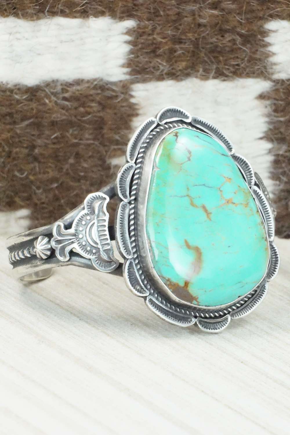Turquoise & Sterling Silver Bracelet - Joe Tom