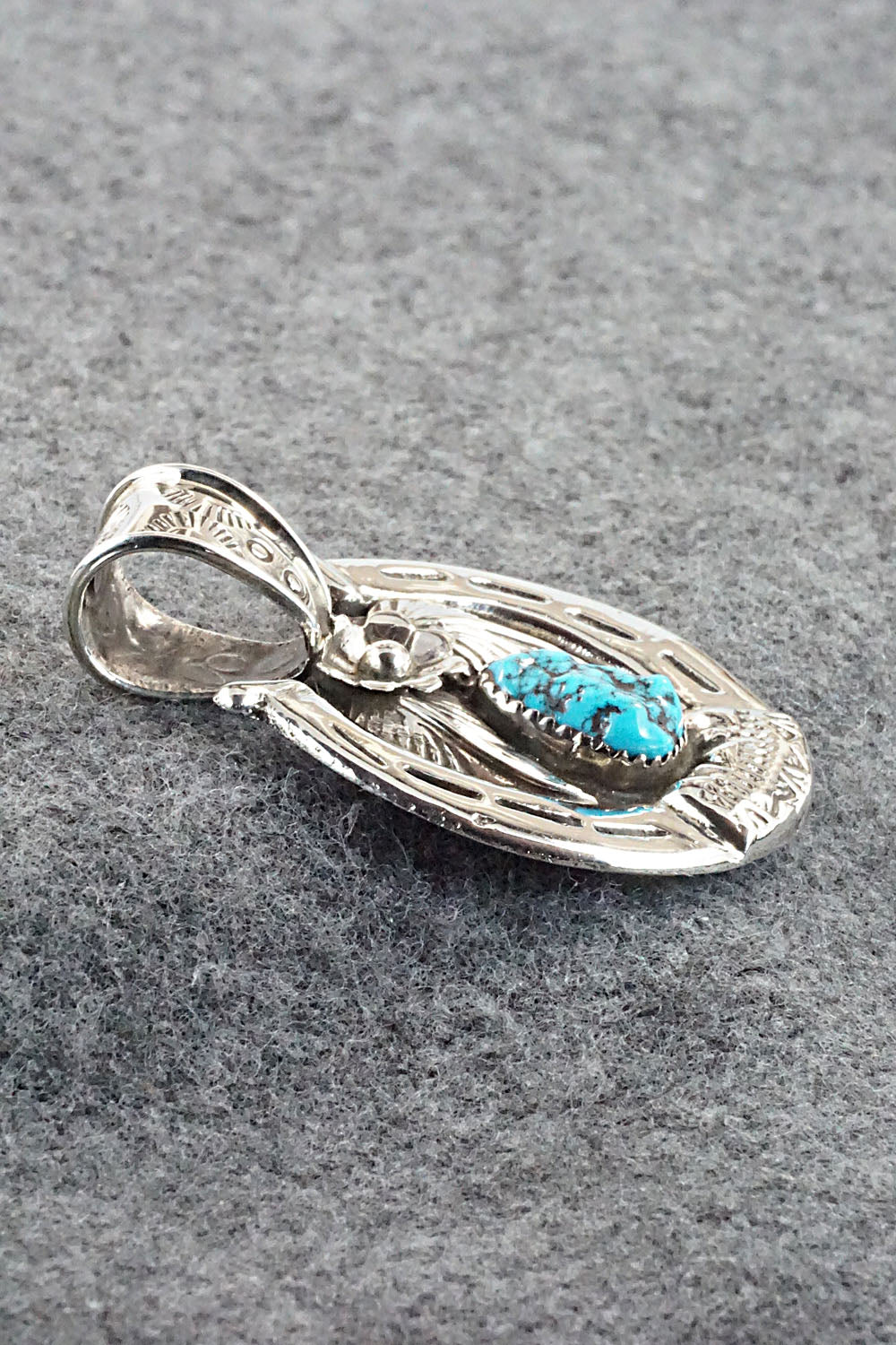 Turquoise and Sterling Silver Pendant - Gilbert Martin