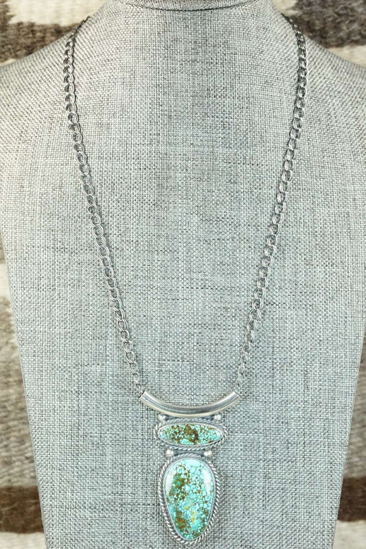 Turquoise & Sterling Silver Necklace - Raymond Delgarito