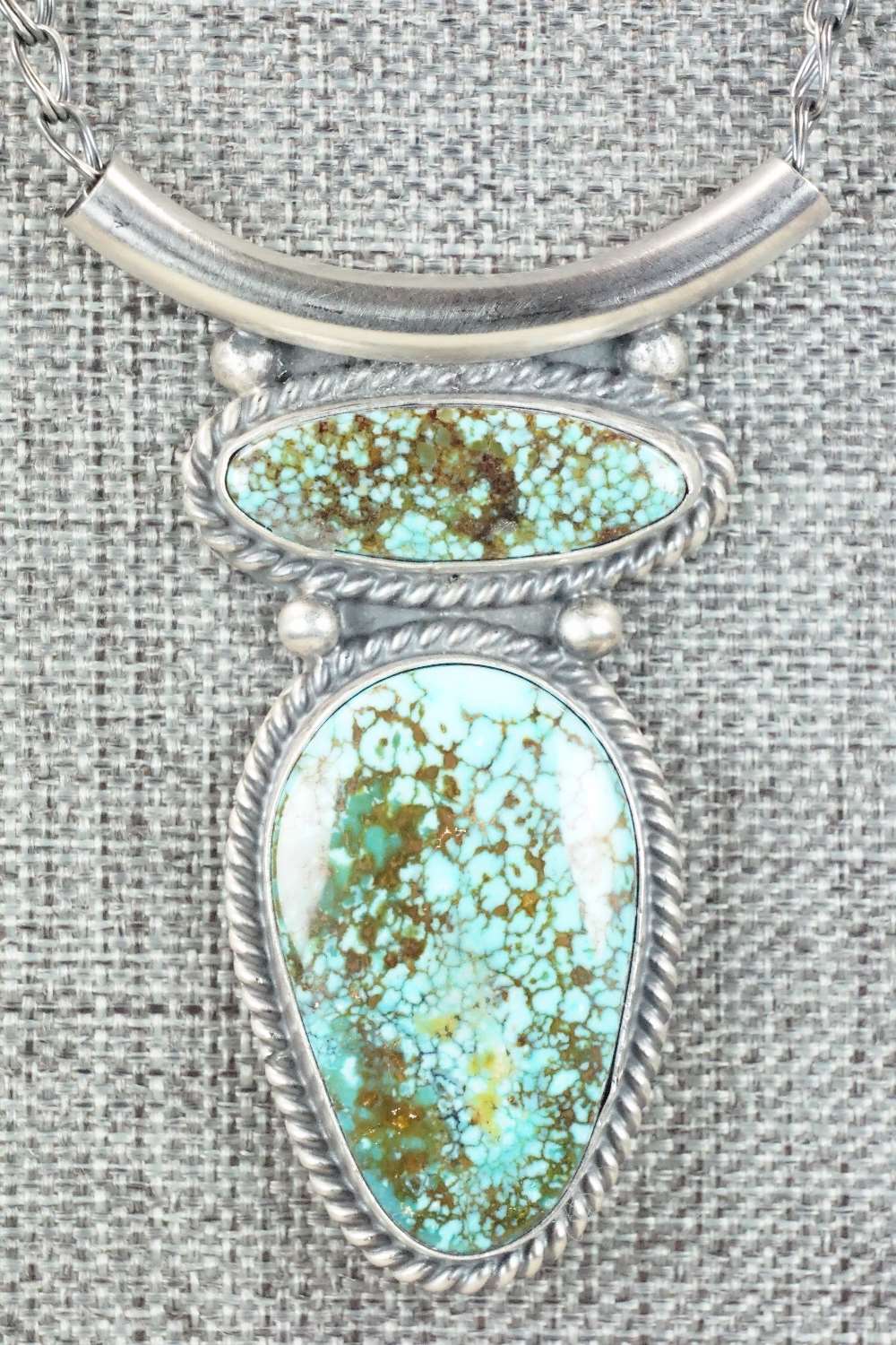 Turquoise & Sterling Silver Necklace - Raymond Delgarito