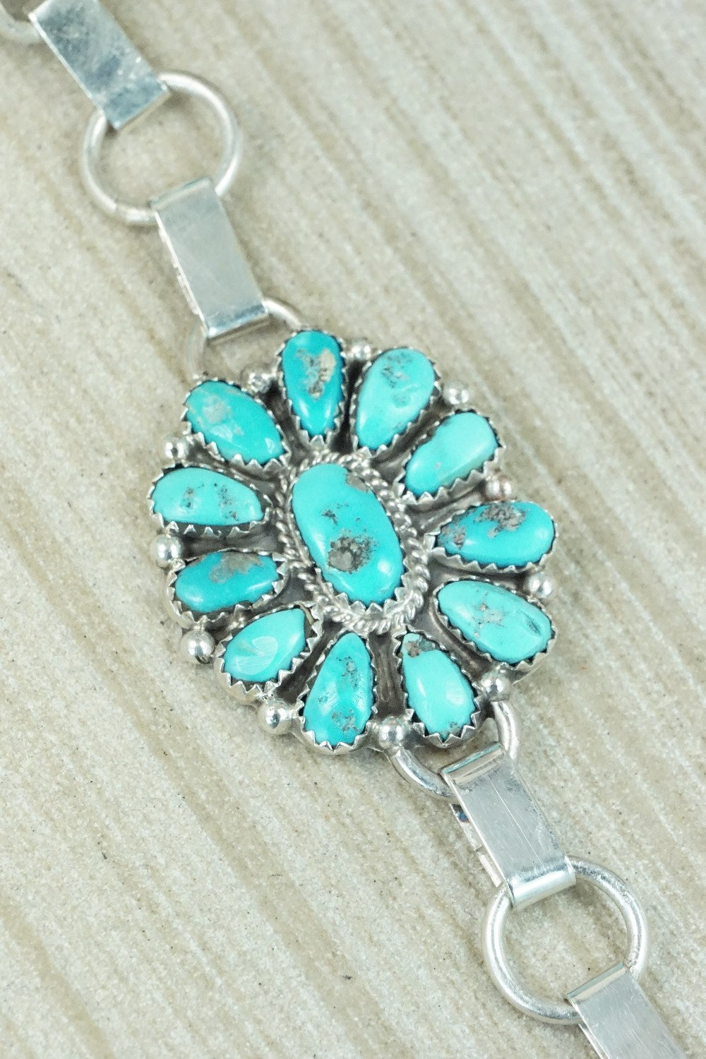 Turquoise & Sterling Silver Princess Bracelet & Ring - Justina Wilson