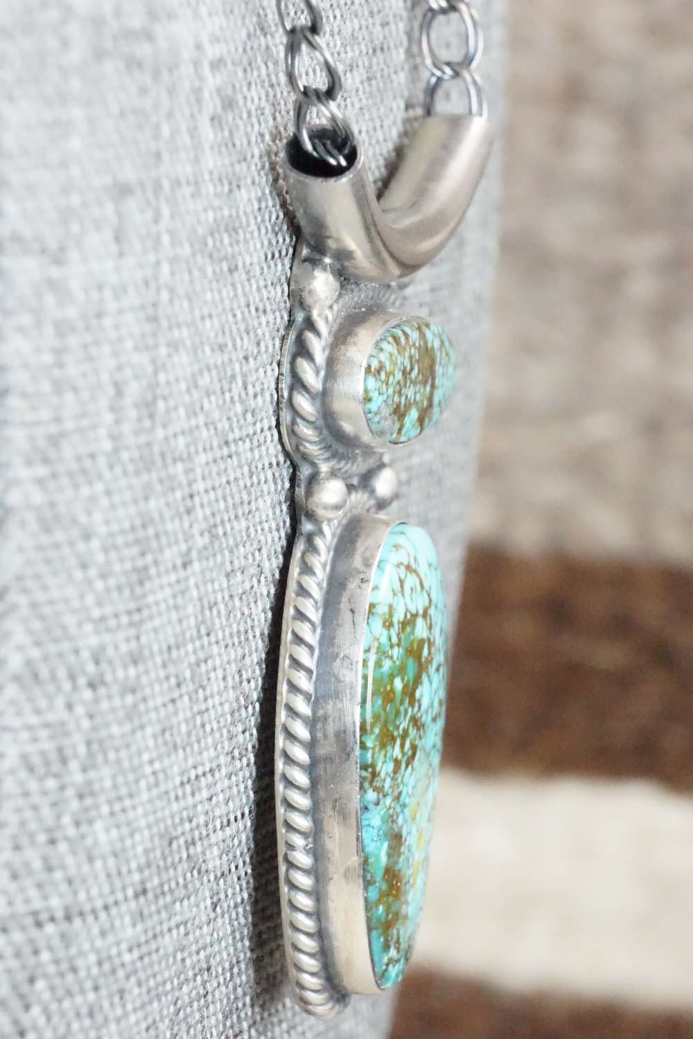 Turquoise & Sterling Silver Necklace - Raymond Delgarito
