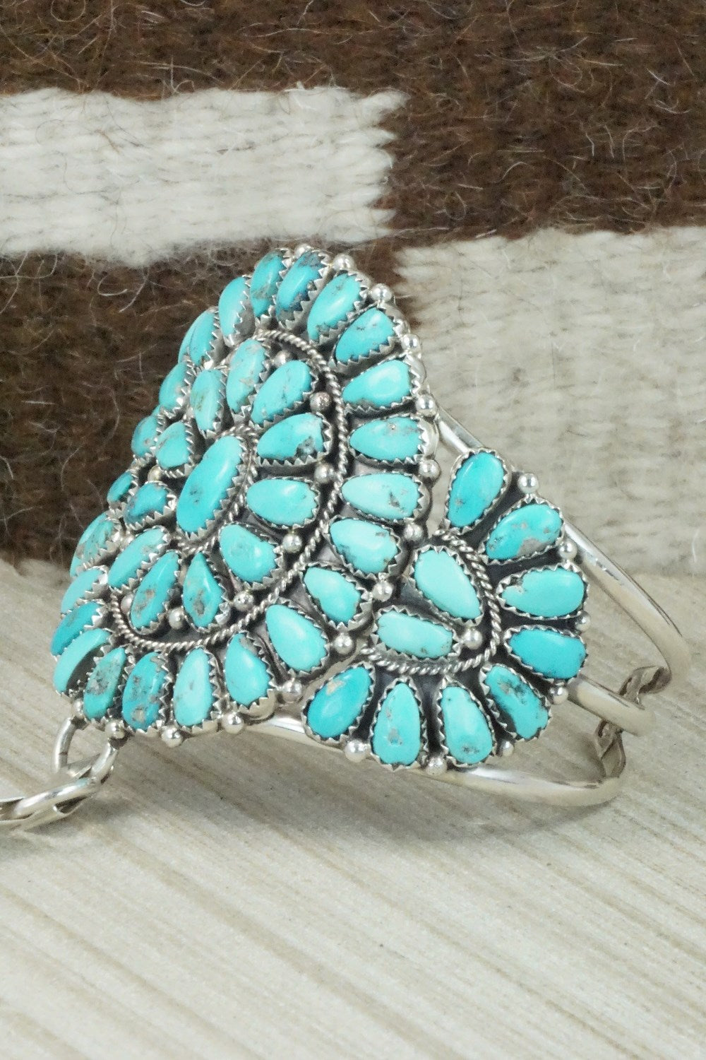 Turquoise & Sterling Silver Princess Bracelet & Ring - Justina Wilson