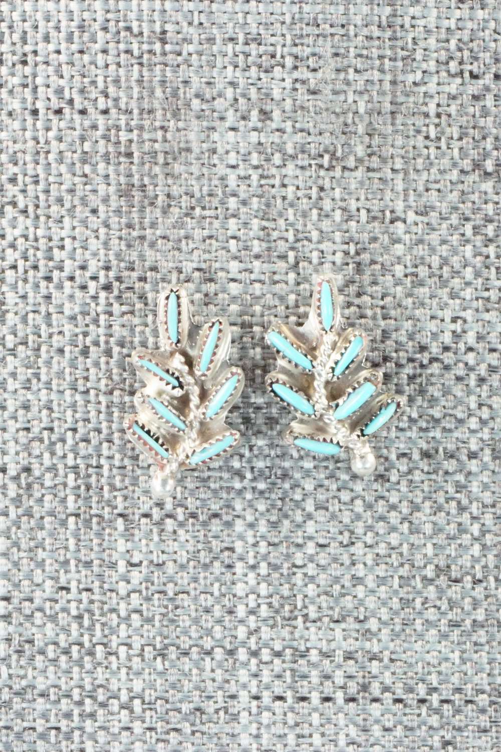 Turquoise & Sterling Silver Squash Blossom & Earrings - Lorna Mahkee
