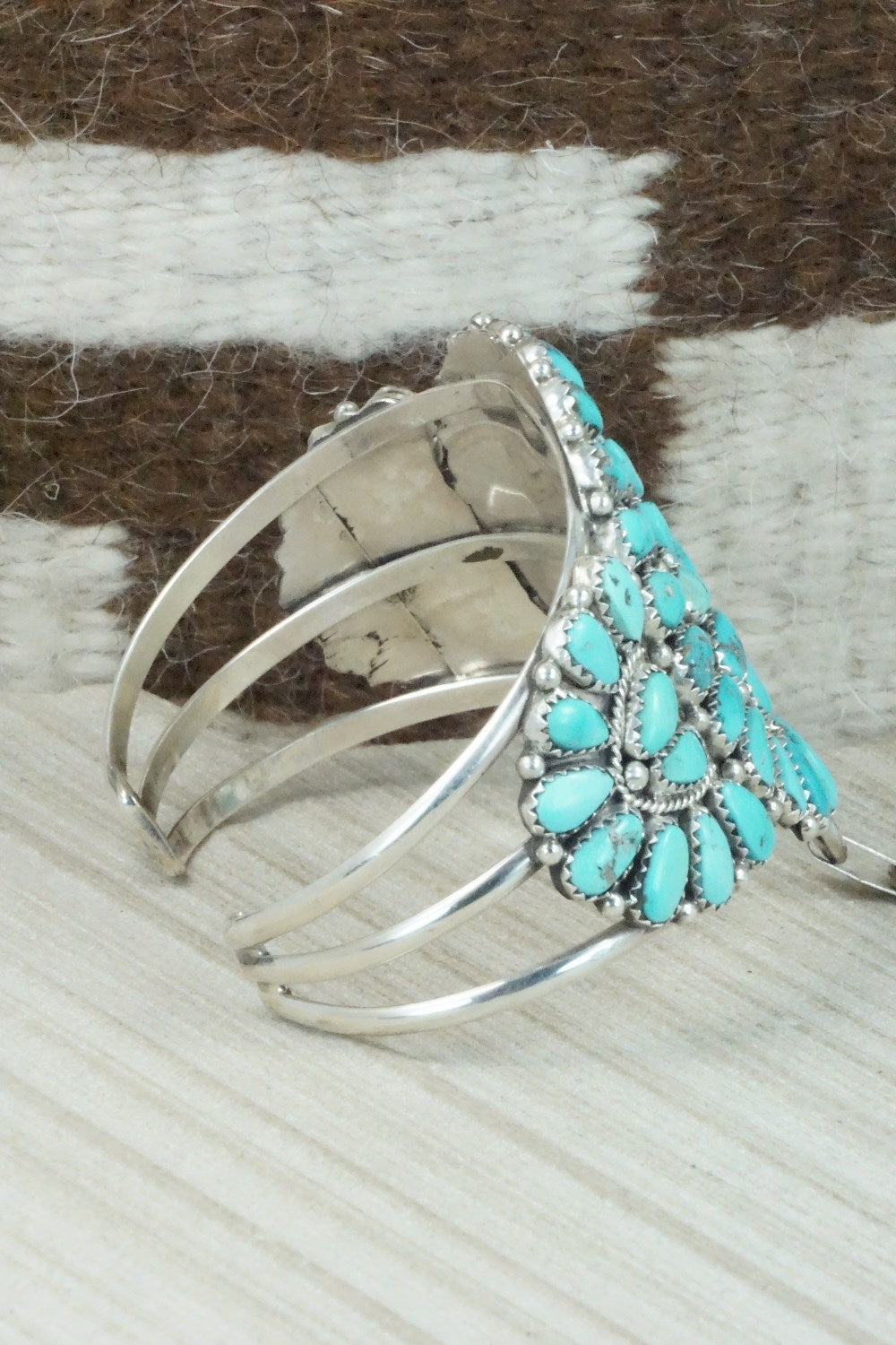 Turquoise & Sterling Silver Princess Bracelet & Ring - Justina Wilson