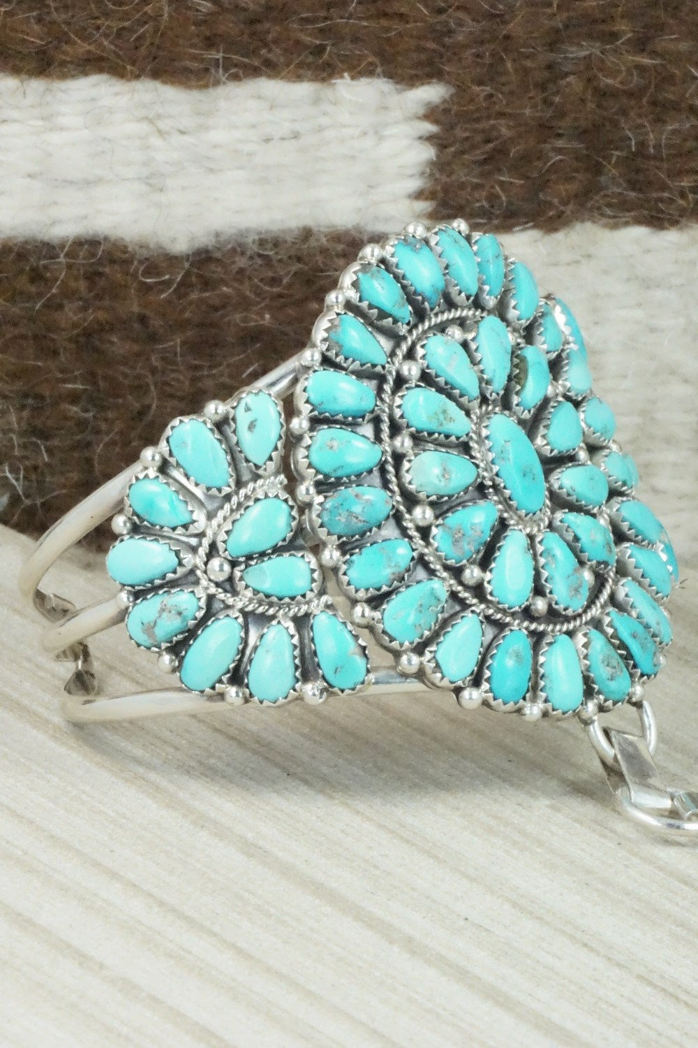 Turquoise & Sterling Silver Princess Bracelet & Ring - Justina Wilson