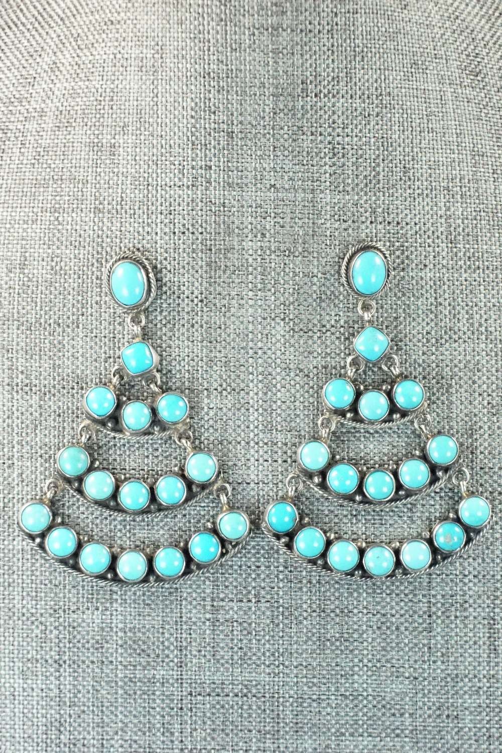 Turquoise & Sterling Silver Earrings - Pansy Johnson