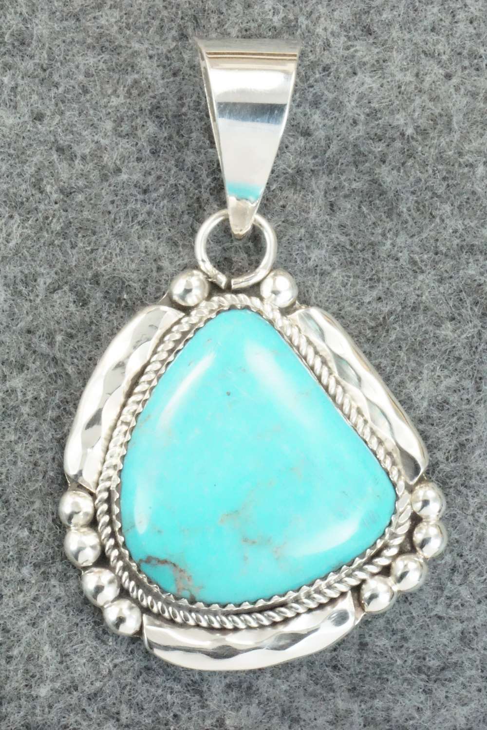Turquoise & Sterling Silver Pendant - Kenny Calavaza