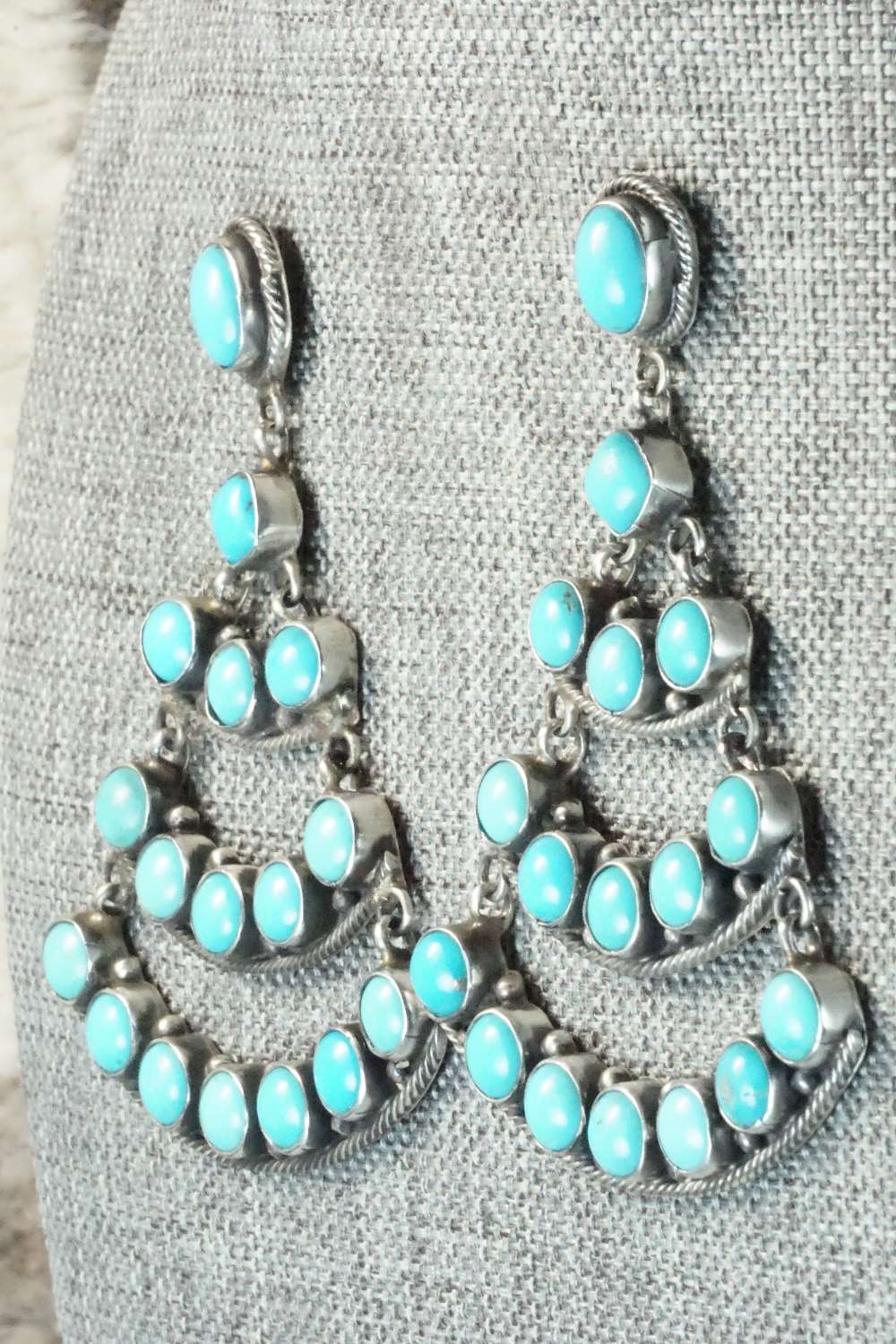 Turquoise & Sterling Silver Earrings - Pansy Johnson