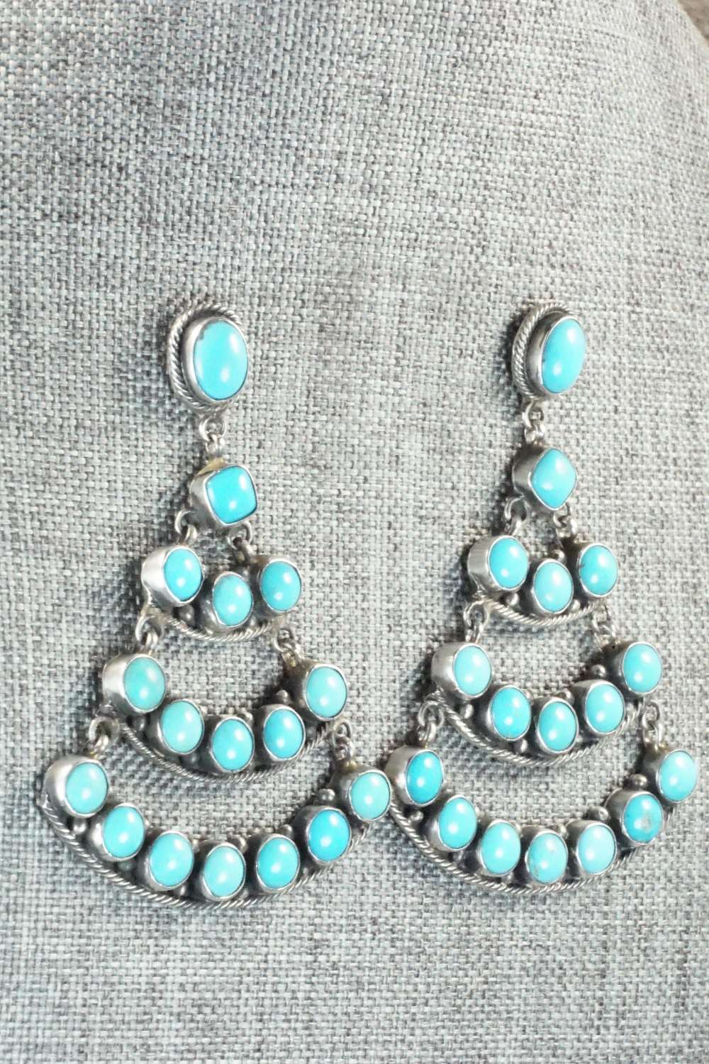 Turquoise & Sterling Silver Earrings - Pansy Johnson