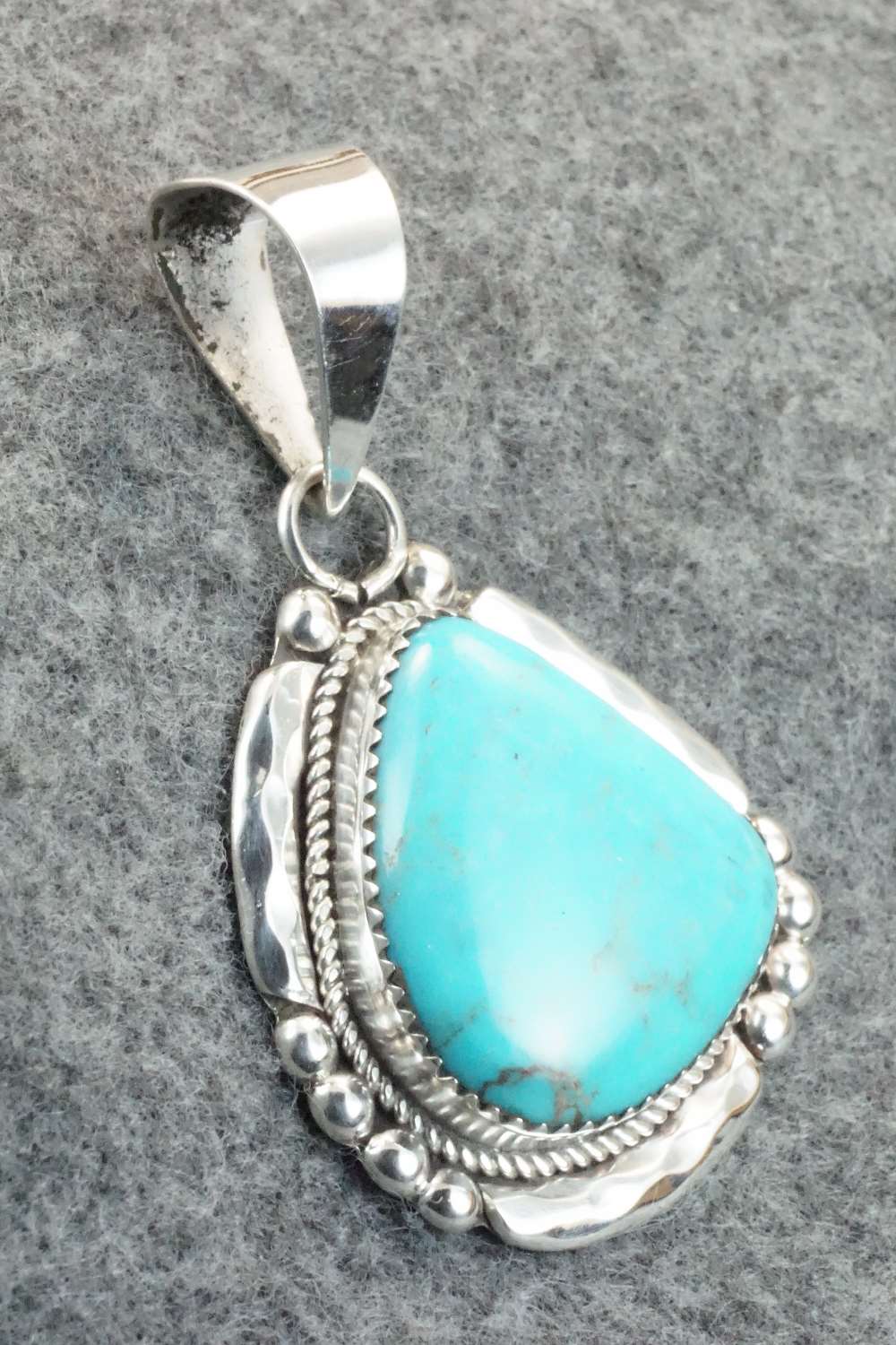 Turquoise & Sterling Silver Pendant - Kenny Calavaza