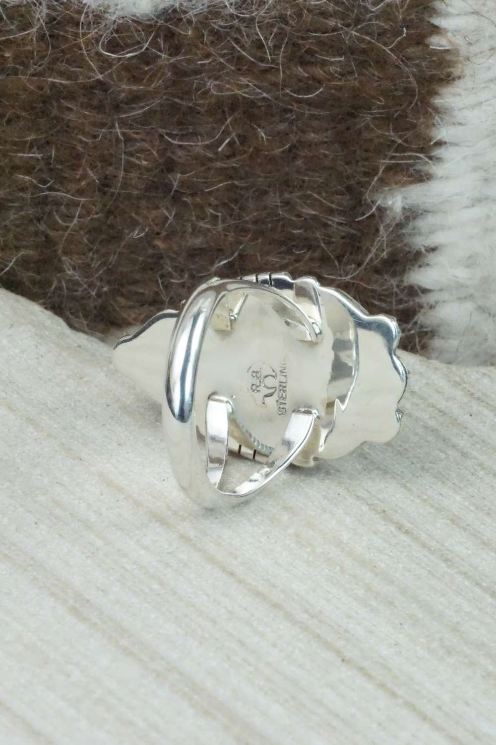 Turquoise & Sterling Silver Ring - Andrew Vandever - Size 7.5