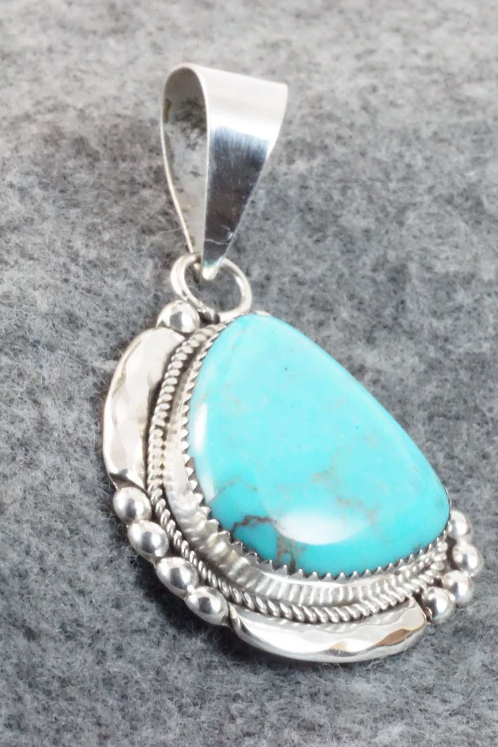 Turquoise & Sterling Silver Pendant - Kenny Calavaza