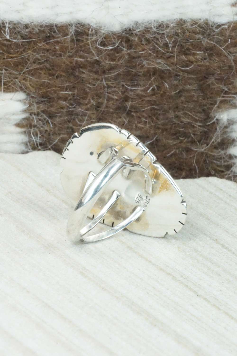Turquoise & Sterling Silver Ring - Samuel Yellowhair - Size 8.75