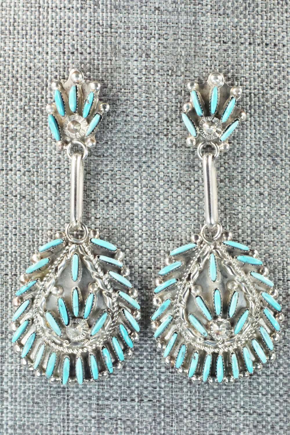 Turquoise & Sterling Silver Earrings - Evangeline Wyaco