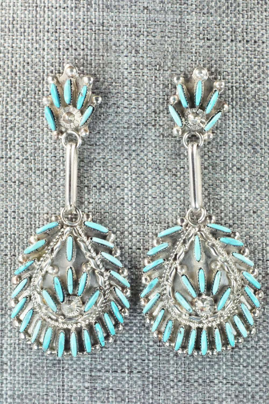 Turquoise & Sterling Silver Earrings - Evangeline Wyaco