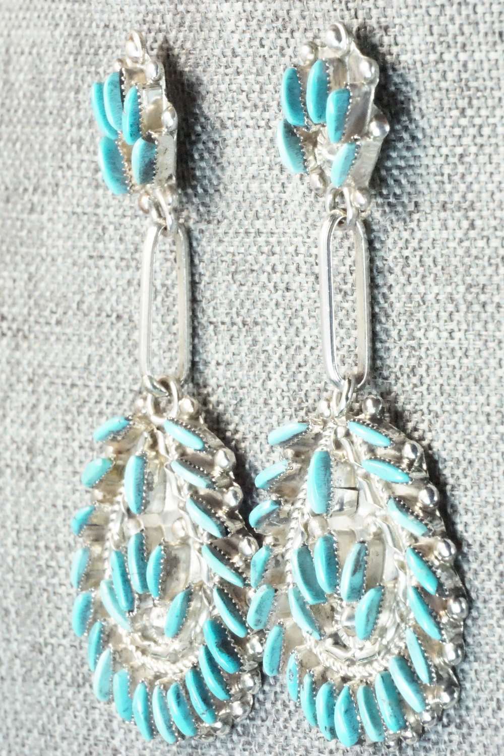 Turquoise & Sterling Silver Earrings - Evangeline Wyaco
