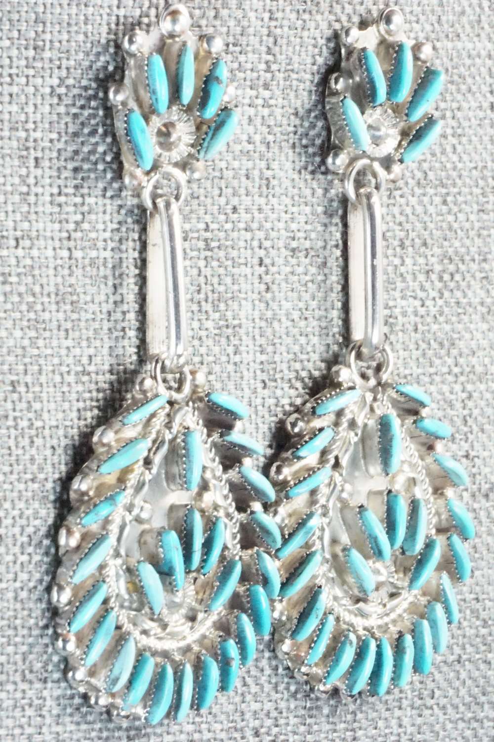 Turquoise & Sterling Silver Earrings - Evangeline Wyaco