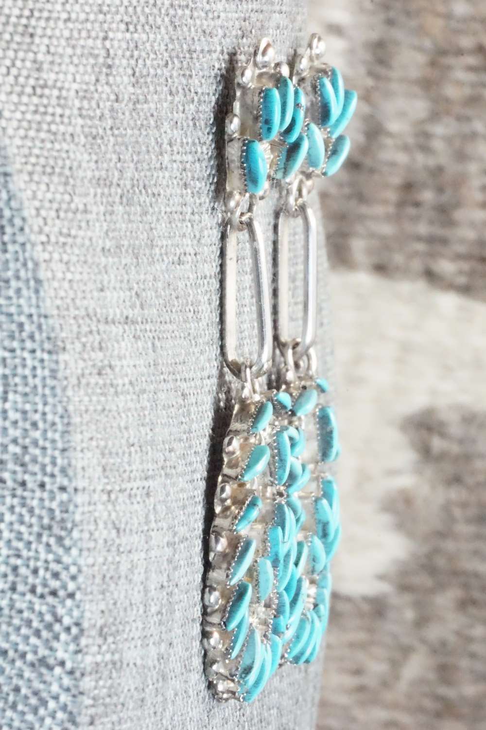 Turquoise & Sterling Silver Earrings - Evangeline Wyaco