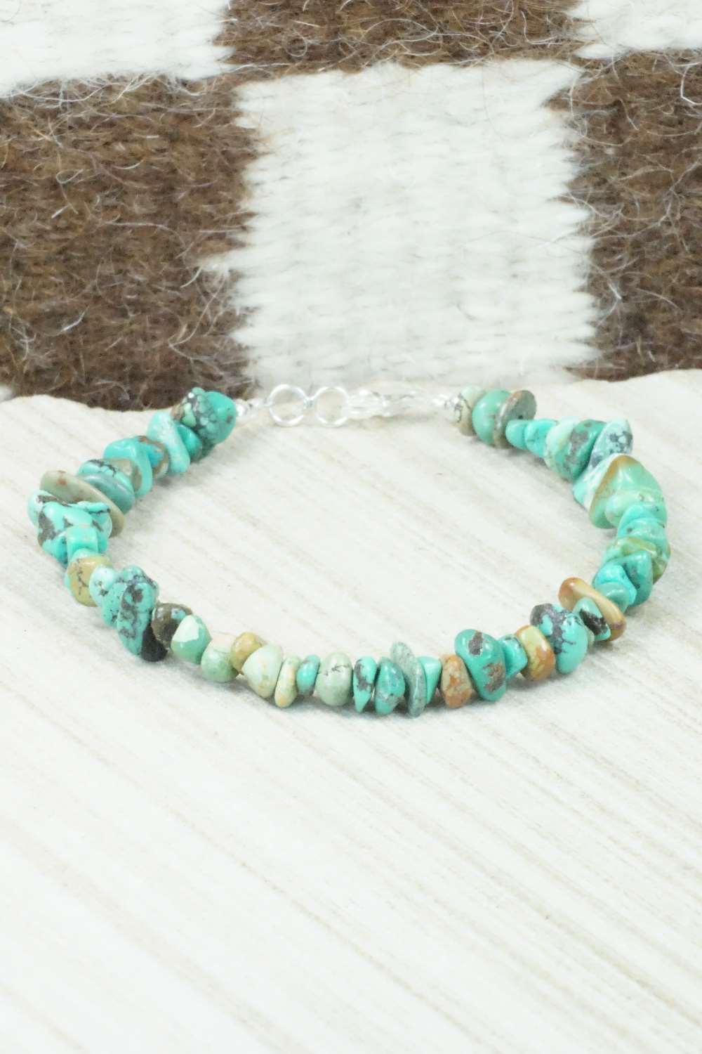 Turquoise & Sterling Silver Bracelet - Doreen Jake