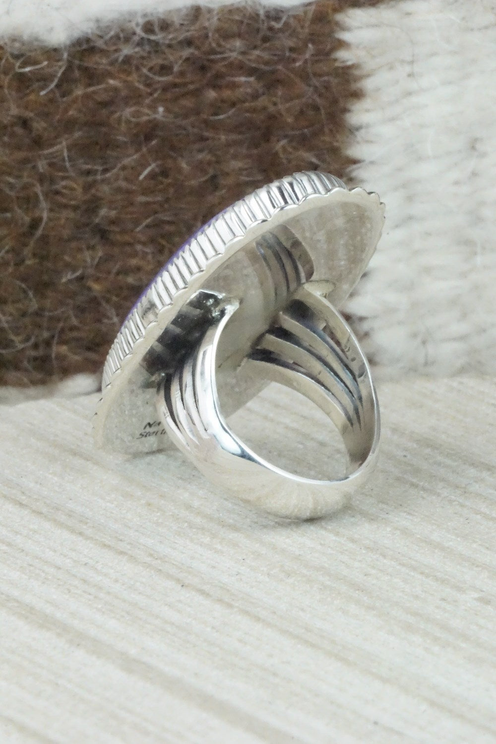Charoite & Sterling Silver Ring - Alvin Joe - Size 6.75