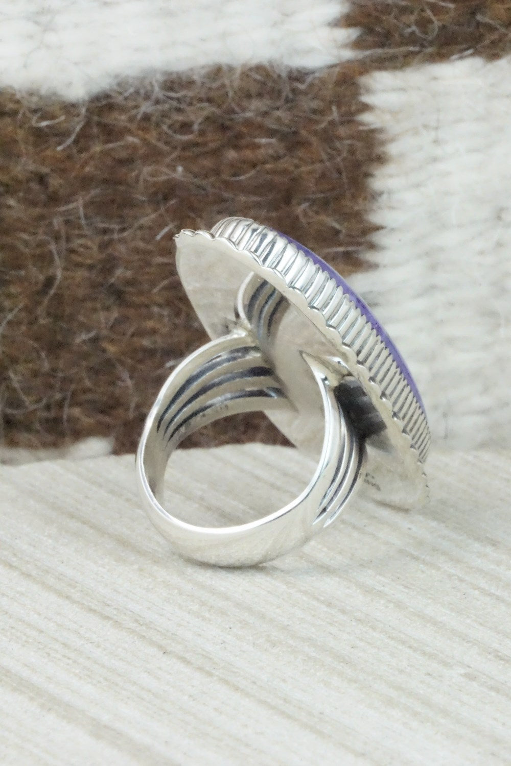 Charoite & Sterling Silver Ring - Alvin Joe - Size 6.75